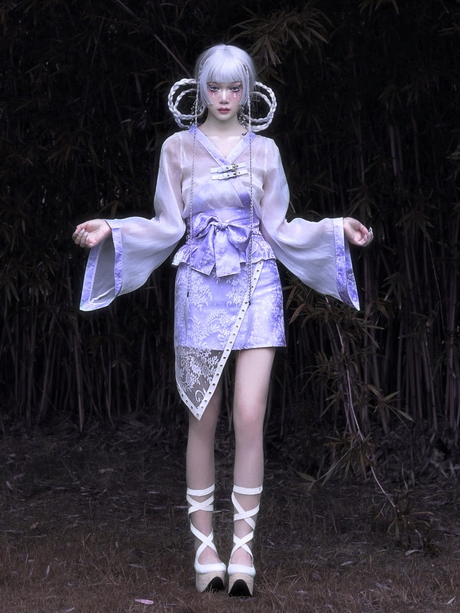 Blood Supply~Chinese Qi Lolita Kimono Four-piece Set   