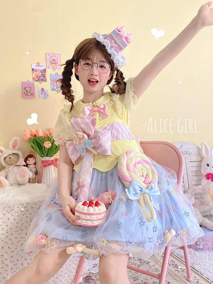 Alice Girl~Rainbow Candy Kawaii Lolita JSK Dress   
