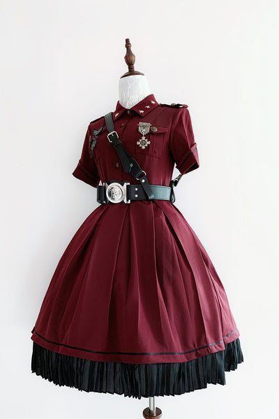 YourHighness~Covenant Army of The Righteous~Military Ouji Lolita OP 2XL burgundy 