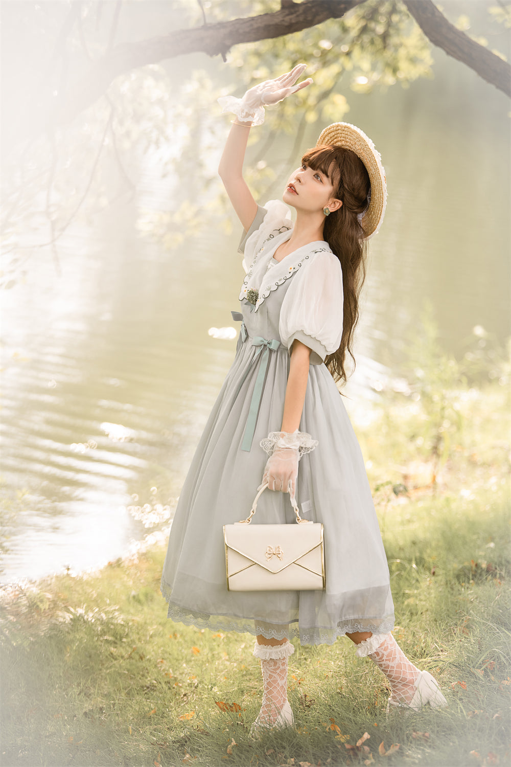 EESSILY~Afternoon Courtryard~Kawaii Lolita Summer Embroidery OP 8320:130904
