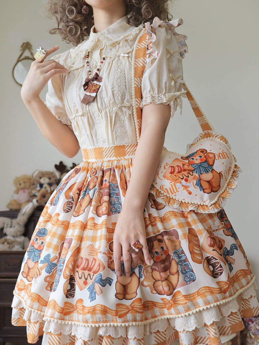 (BuyForMe)Sweet Cloak~Bear Print Kawai Lolita SK Salopette   