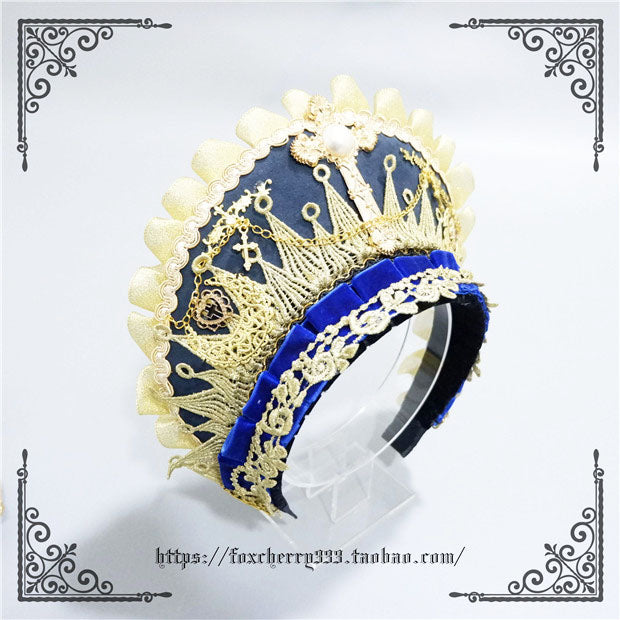 Fox Cherry~Gorgeous Lolita Palace Retro Golden Tudor Headdress 4504:10527