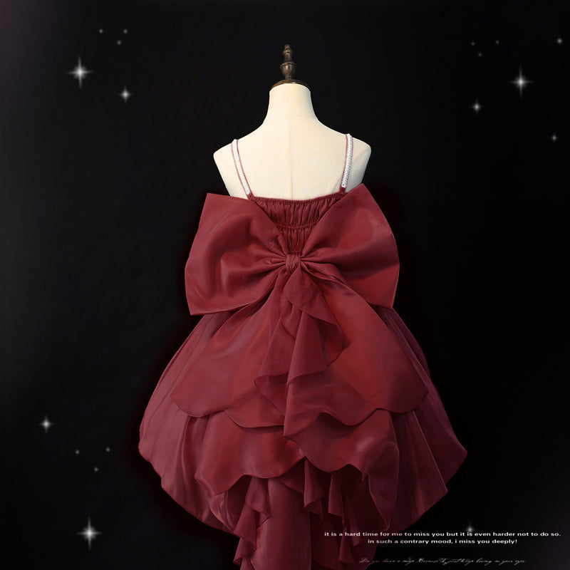 (Buyforme) Baduoni~Pink Red CLA Large Bow Lolita Jumper Dress   