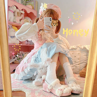(Buy for me)Alice girl~Sweet Lolita Puff Sleeve Winter Blouse   