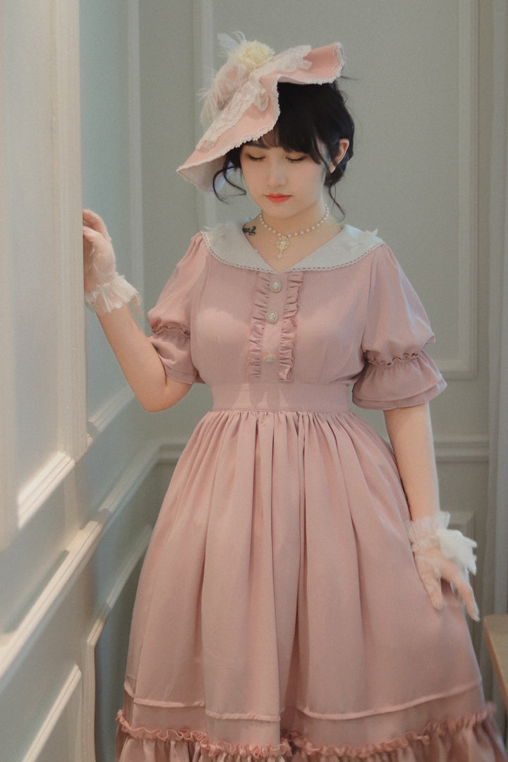 (Buyforme) Sweet Wood~ CLA French Vintage Lolita OP Dress (2XL 3XL L M S XL / pink) 3806:20629