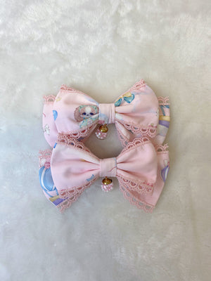 (Buyforme)DreamWhale~Sweet Lolita Accessory Puppy-themed Headdress milky yellow bow clips(a pair)  
