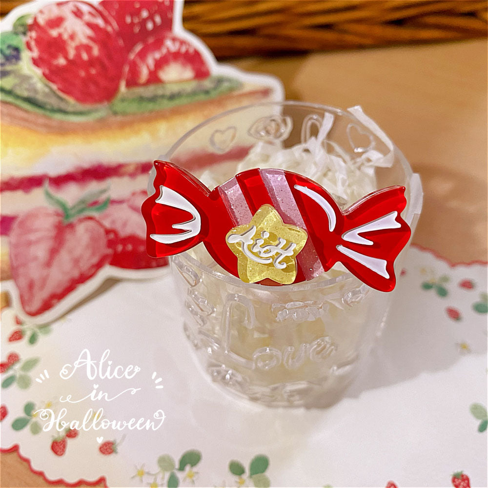 (Buyforme) Halloween Alice~Rainbow Candy~Sweet Lolita Ring Hairclip big red candy ring 6852:73352