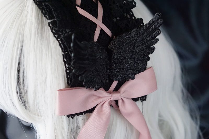 Strange Sugar~Black Wings Halloween Goth Lolita Hairband   