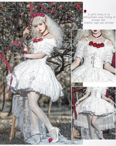 With PUJI~Gunpowder~Elegant Gothic Lolita OP Dress   