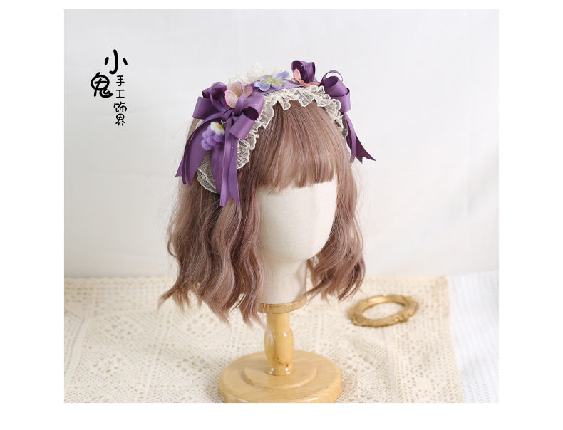 Xiaogui~Purple Grape Vintage French Bow Lolita KC   