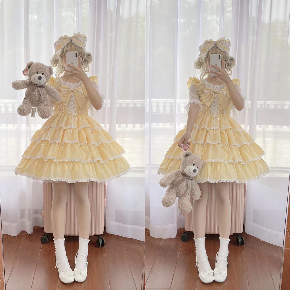 (BuyForMe) Ilovexiaolu~Princess Tata Kawaii Solid Color Lolita JSK   