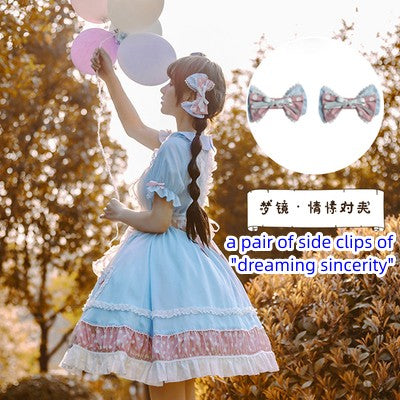 With Puji~Cute Lolita Headdress Accessories Collection a pair of side clips of “dreaming sincerity ” free size 