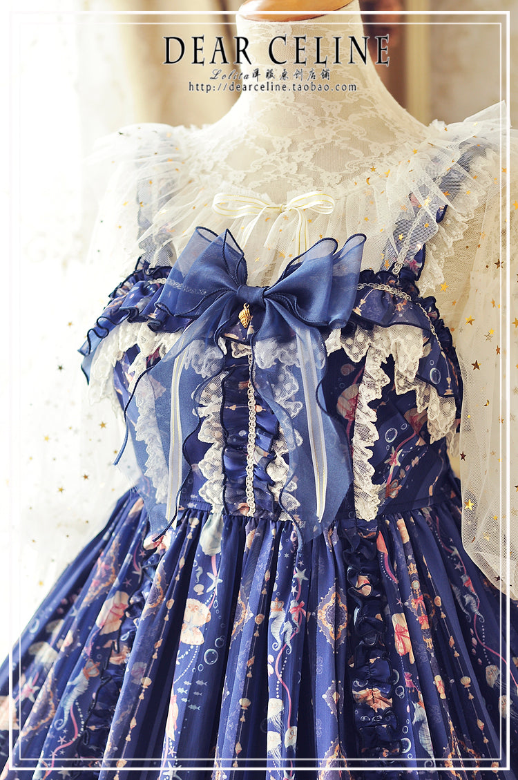 (Buyforme)DearCeline~Gradient Shining Chiffon Lolita JSK Multicolors S gradient dark blue 
