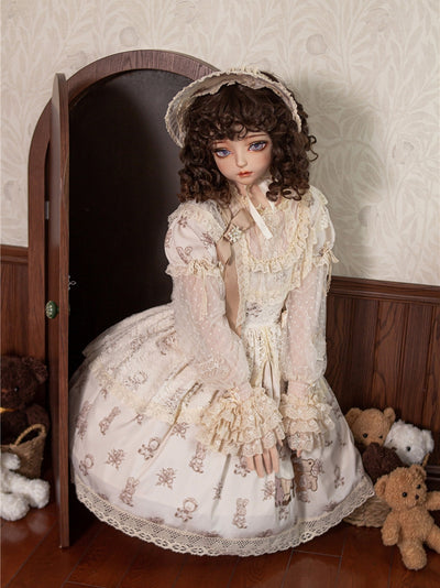 (Buyforme)Dolls Party~Sweet Lolita Bear Embroidery OP Dress   