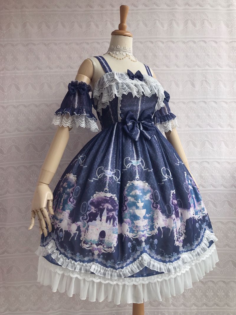 Yilia~Unicorn's Secret Garden Summer Lolita JSK Dress   