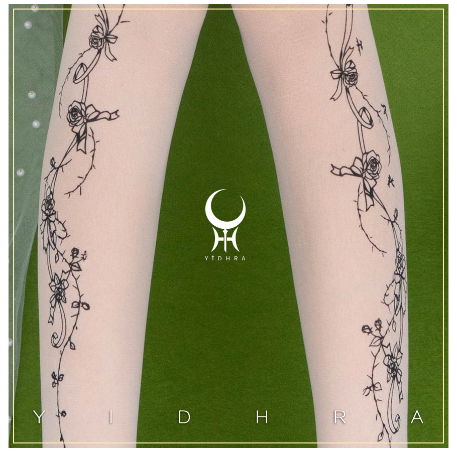 Yidhra~Whisper Rose~Summer 20D velvet Lolita Tights   