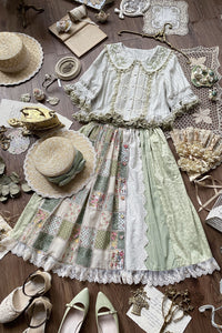 SweetDreamer~Nemo's Garden~Country Lolita Patchwork Skirt