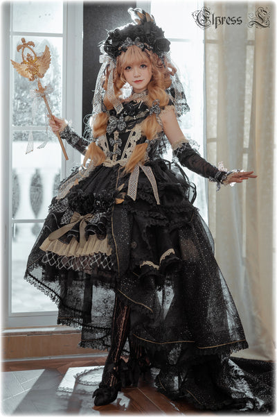 Elpress L~Rose Princess in Snow~Luxuriant Sweet Lolita Jumper Skirt   