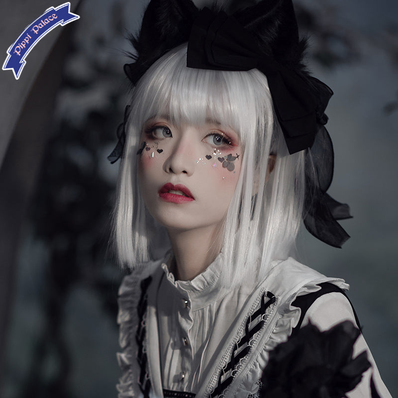 Pippi Palace~Daylight Witch~Ouji White Straight And Short Lolita Wig   