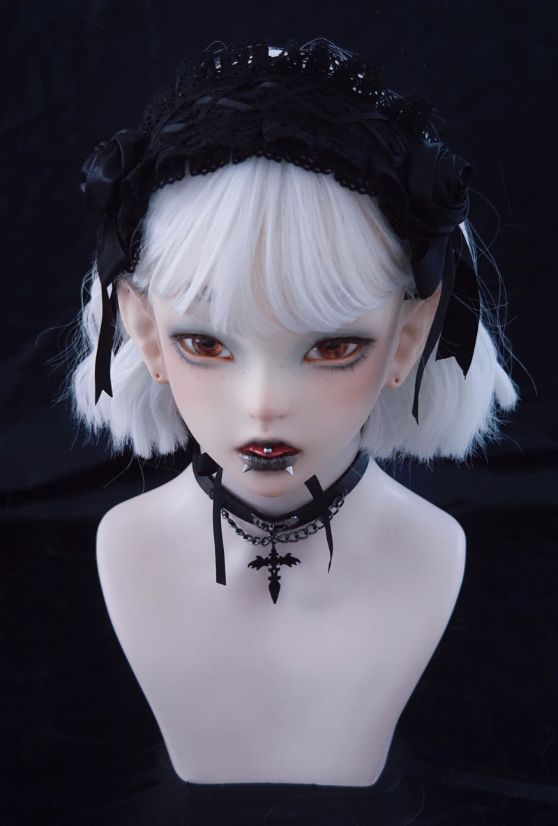 Strange Sugar~Gothic Handmade Black Rose Hairband black hairband  