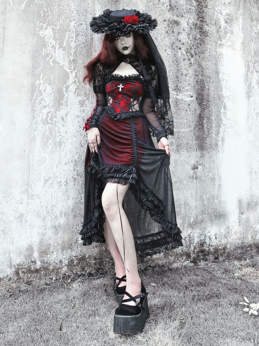 Blood Supply~Drawstring Christmas Gothic Lolita Long Dress   