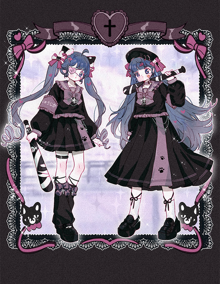 Yingtang - Plus Size Lolita Dress Gothic Lolita JK Dress Set