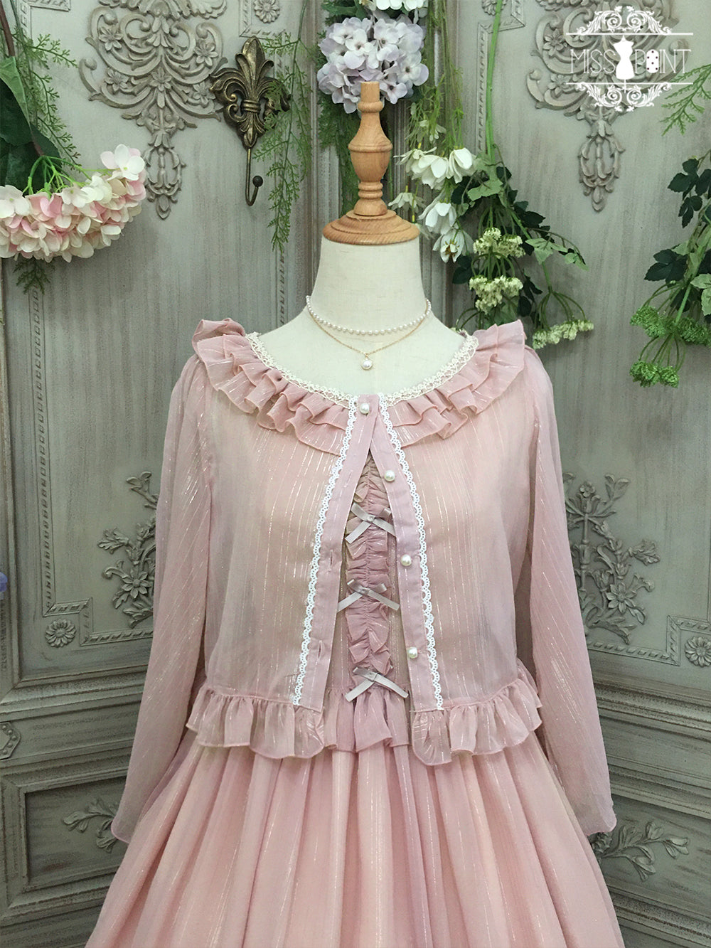Miss point - Rhine Riverside - Summer Lolita Cardigan S dusty rose pink