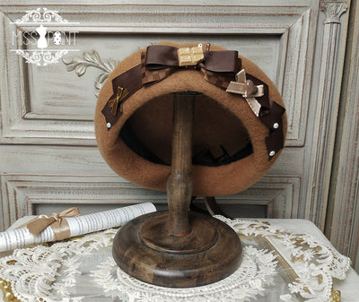Miss Point~Chocolate Daily Light Sweet Lolita Hat free size camel hand-made hat 