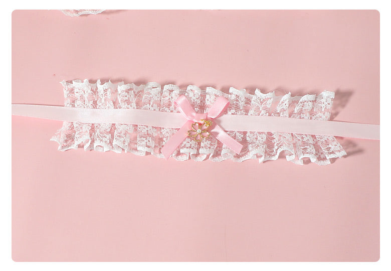 MaoJiang Handmade~Retro Lolita Bow Bracelet pink  