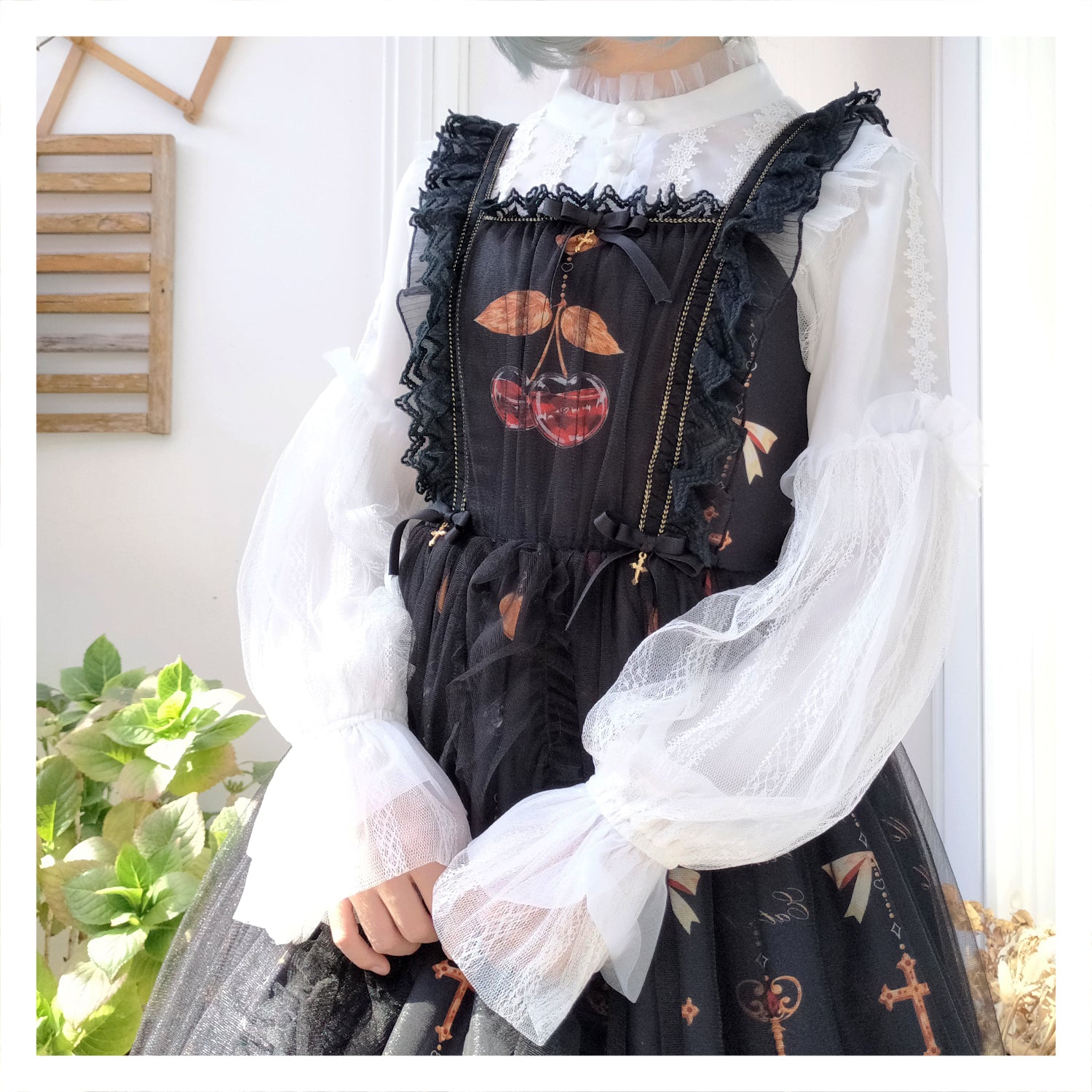 Sakurada Fawn - Alice's Cherry - Plus Size Lolita Shirt Chiffon Blouse
