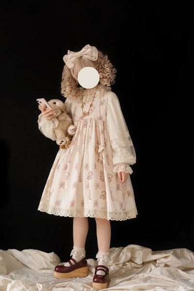 (Buyforme)Dolls Party~Sweet Lolita Cute Bear Embroidery JSK S Lolita JSK without embroidery 