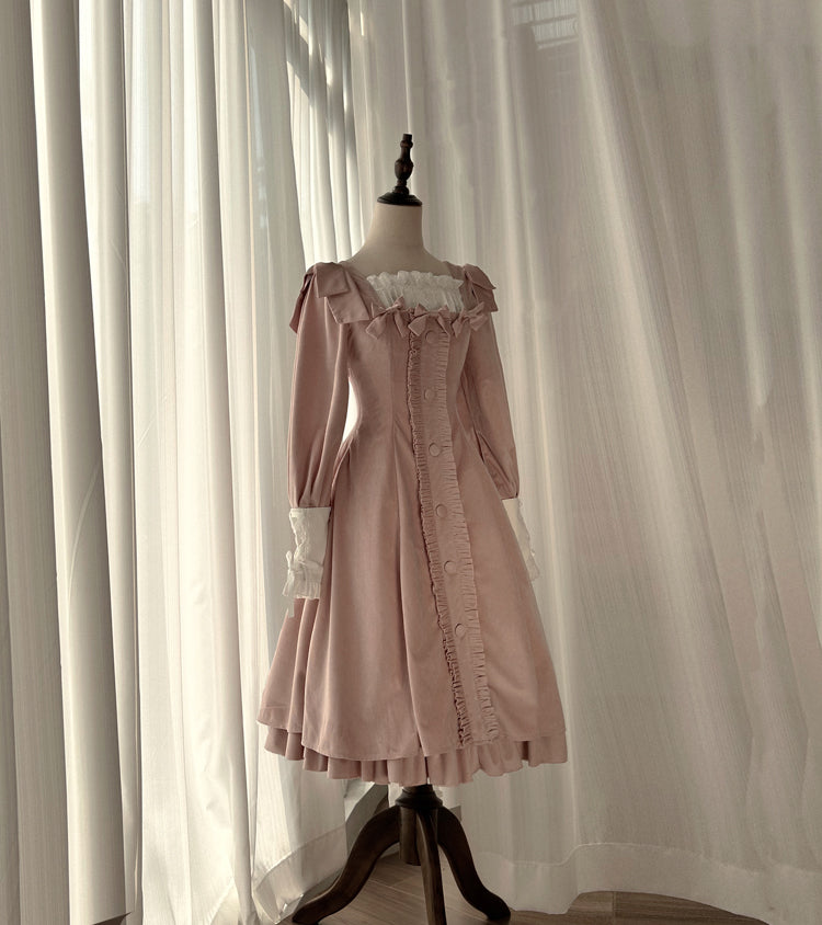 Sweet Wood - Annie's Gift - Elegant Velvet Lolita OP Dress S pink OP