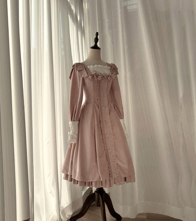 (BuyForMe) Sweet Wood~Annie's Gift~Elegant Velvet Lolita OP Dress S pink OP 