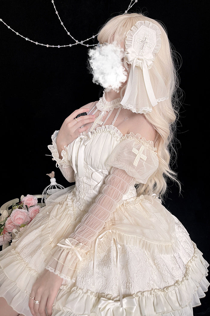Alice Girl - Cross Maiden - Gothic Lolita Hair Clips Veil Headbow