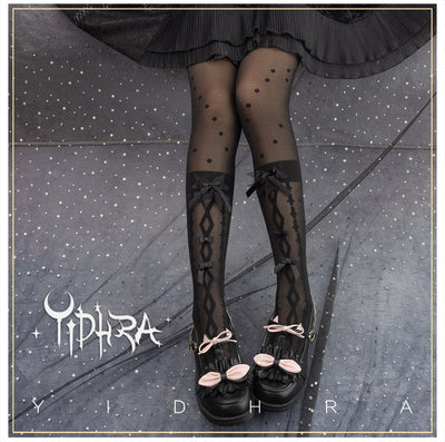 Yidhra~Wedding Night Butterfly~Kawaii Lolita Summer Stockings free size wedding song-black-stockings 