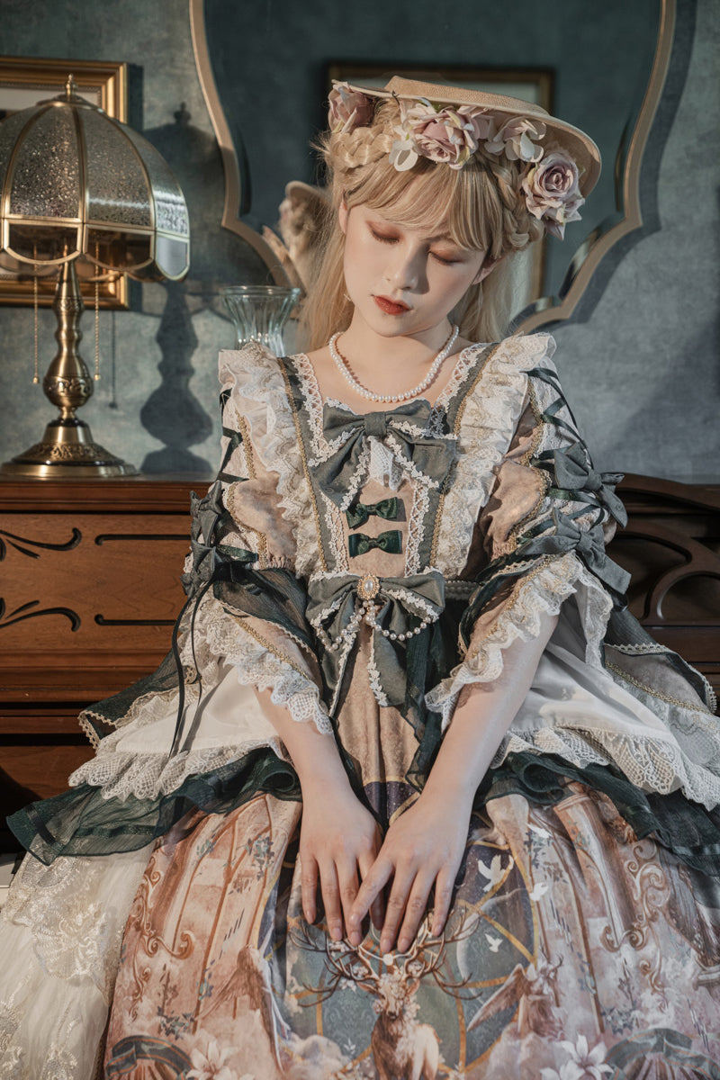 Your Princess~Deer Carol~Classic Lolita Princess OP Dress   