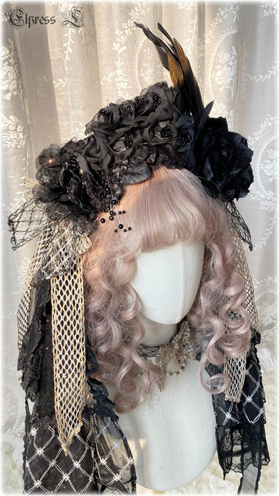 Elpress L~Yurisa Collaboration Blue Black Gold Luxuriant Lolita Accessory   