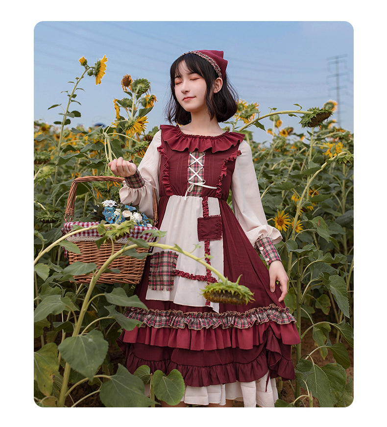 With PUJI~Little Red Riding Hood~ Pastoral Lolita OP Fullset   