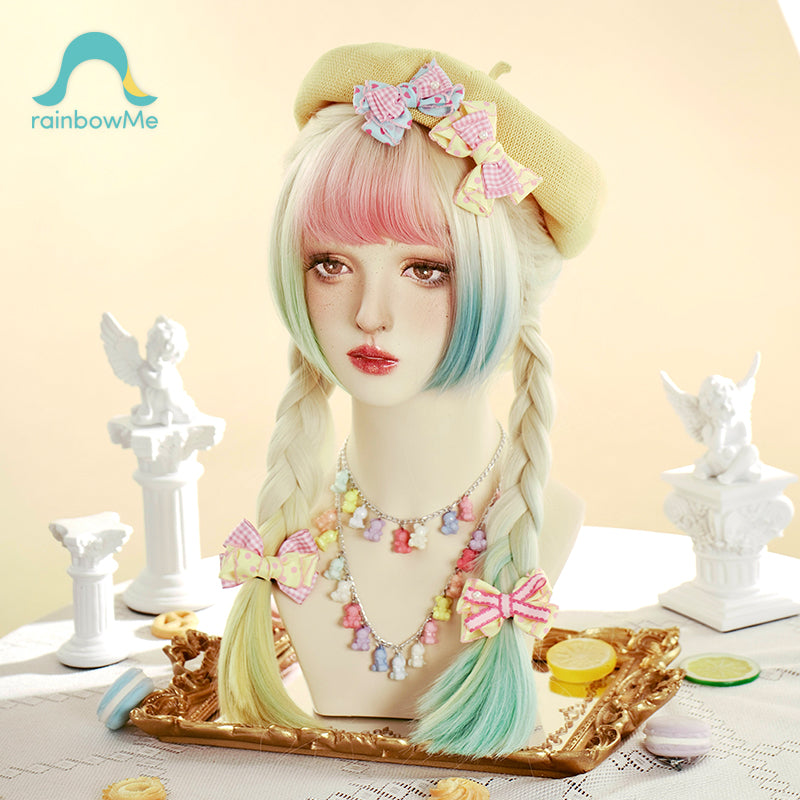 (Buyforme) RainbowMe~Pastel Color Gradient Long Lolita Wig pastel color  