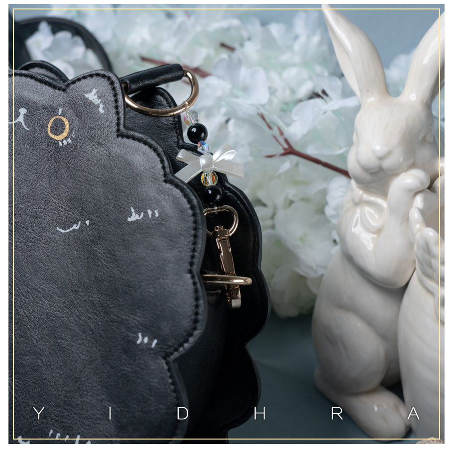 Yidhra - Printed Kawaii Cat Leather Shoulder Bag