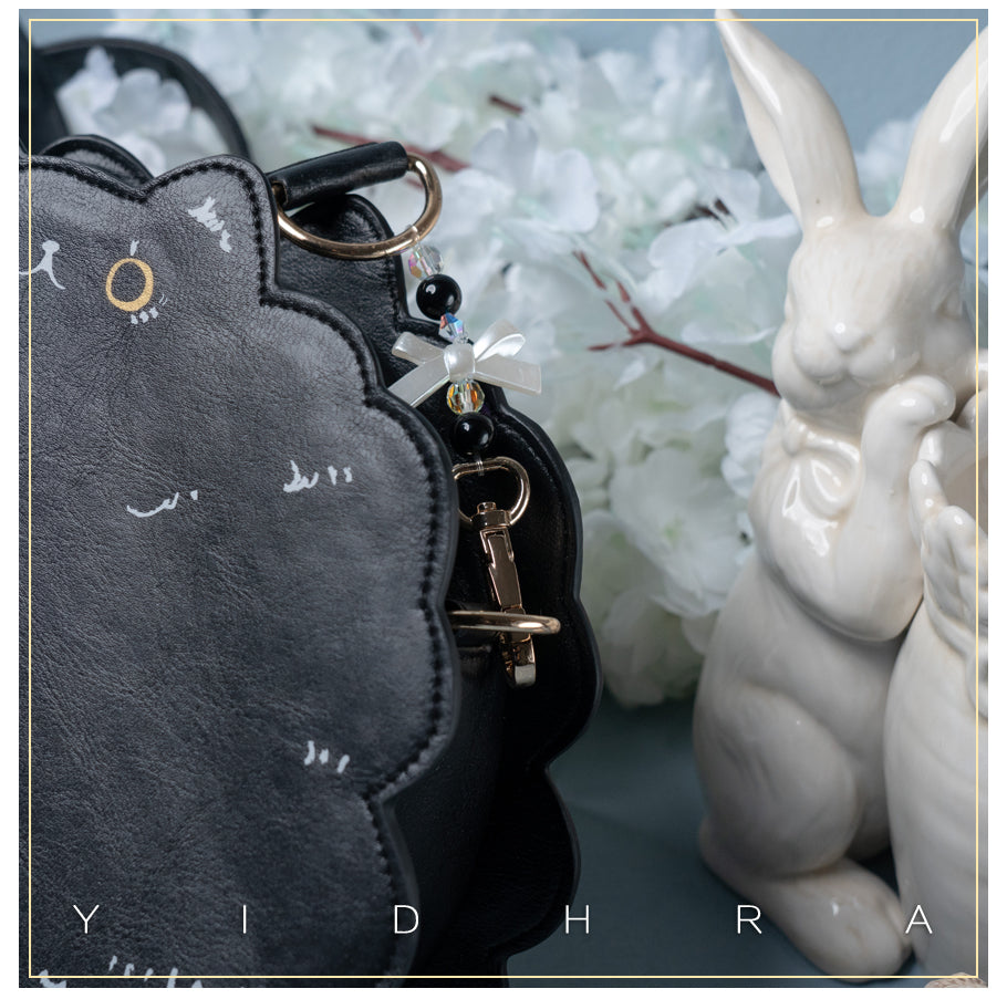 Yidhra~Printed Kawaii Cat Leather Shoulder Bag   