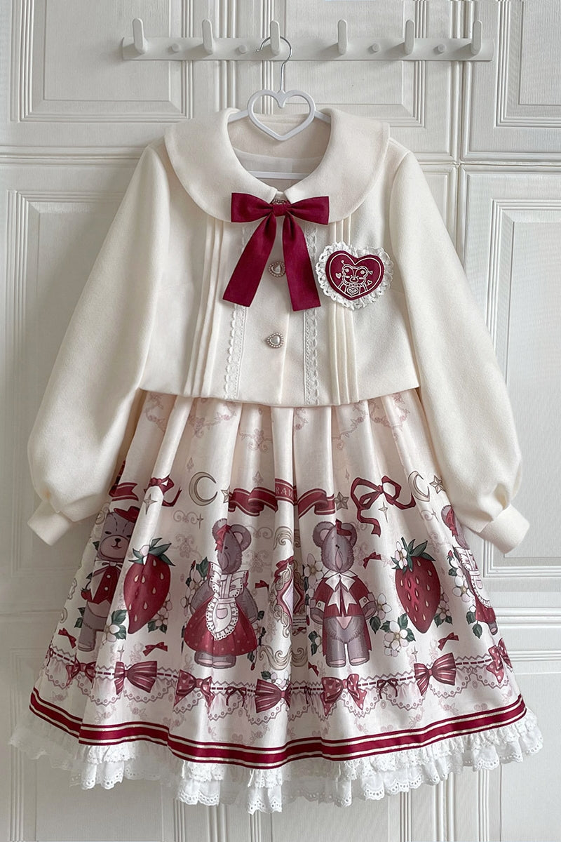 Designer's Gift~Christmas New Year Winter Lolita JSK Coat Set   