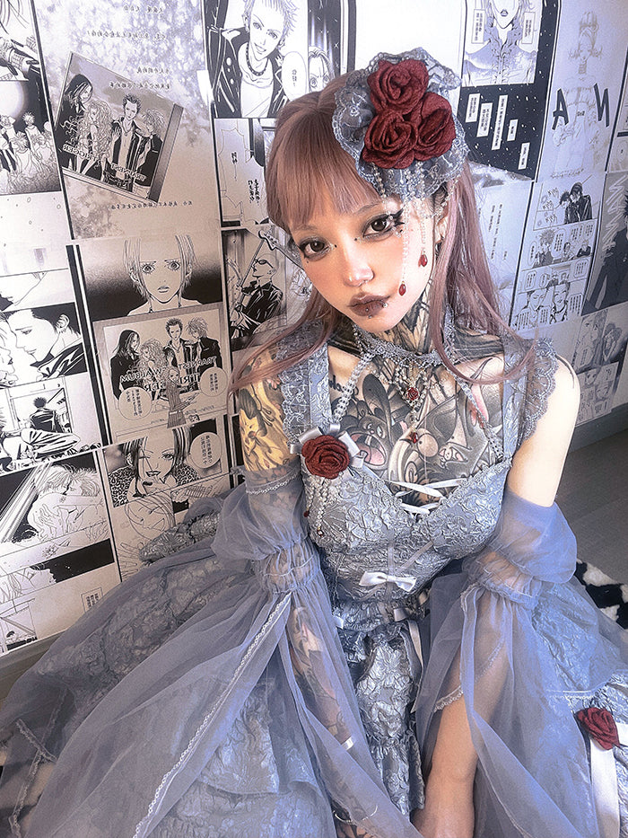 Alice Girl~Gothic Lolita SK Set~Blood Rose Skirt and Corset   