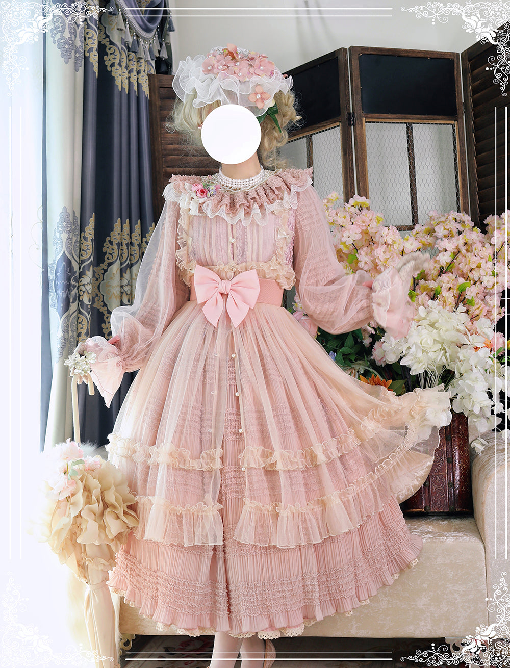 Miss Point~Icing Sugar~Elegant Retro Pure Color Lolita Long Skirt S dead rose long 