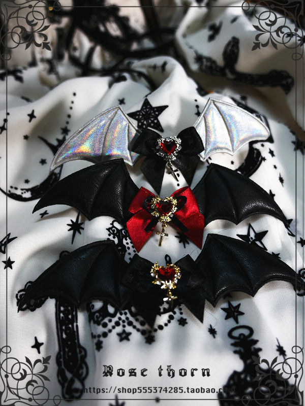 Rosethorn~Multicolors Gothic Lolita Little Bat Brooch Hairpin   