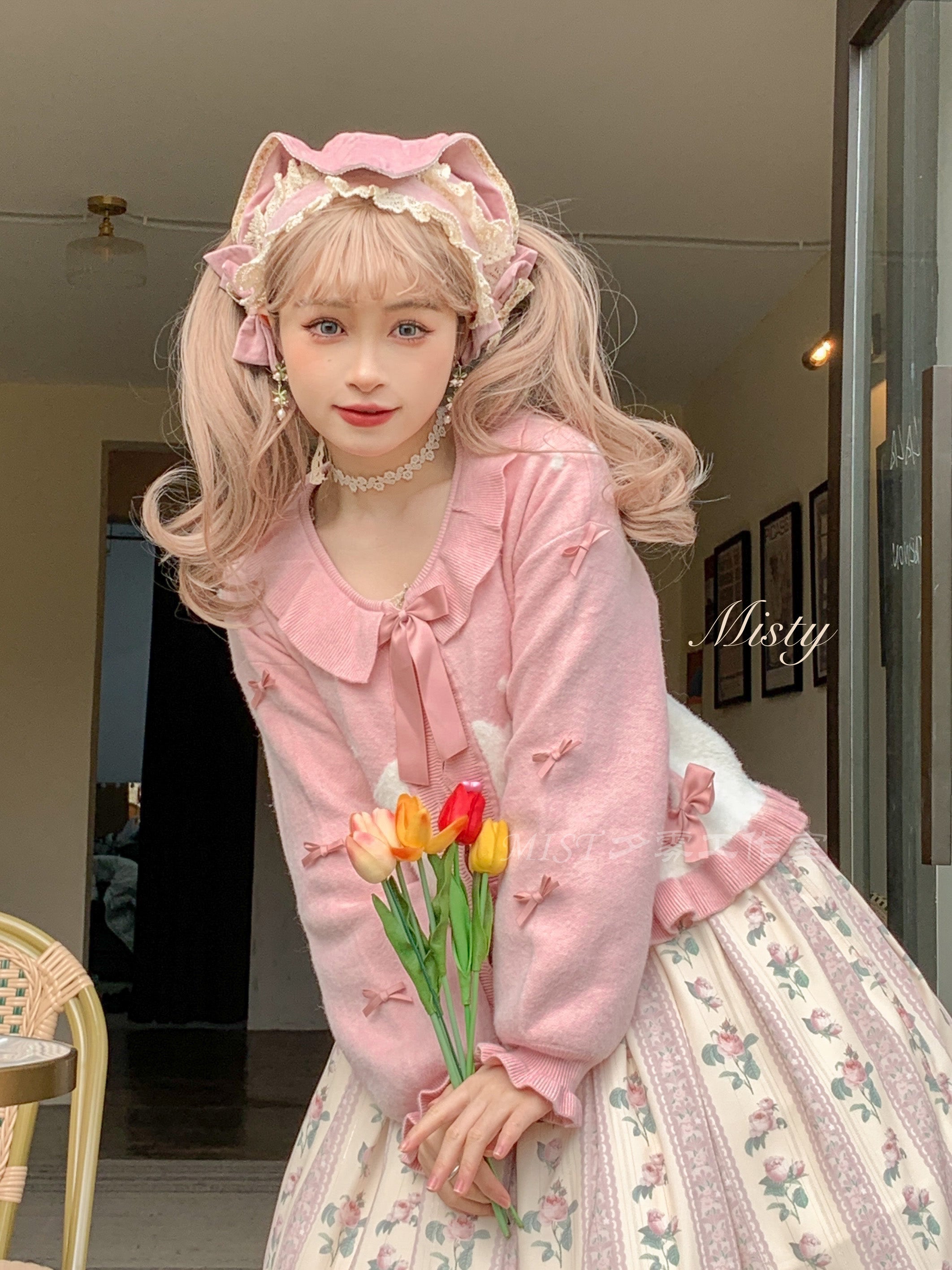 MIST~Beating Heart~Sweet Lolita Thick Sweater Coat Puff Sleeve