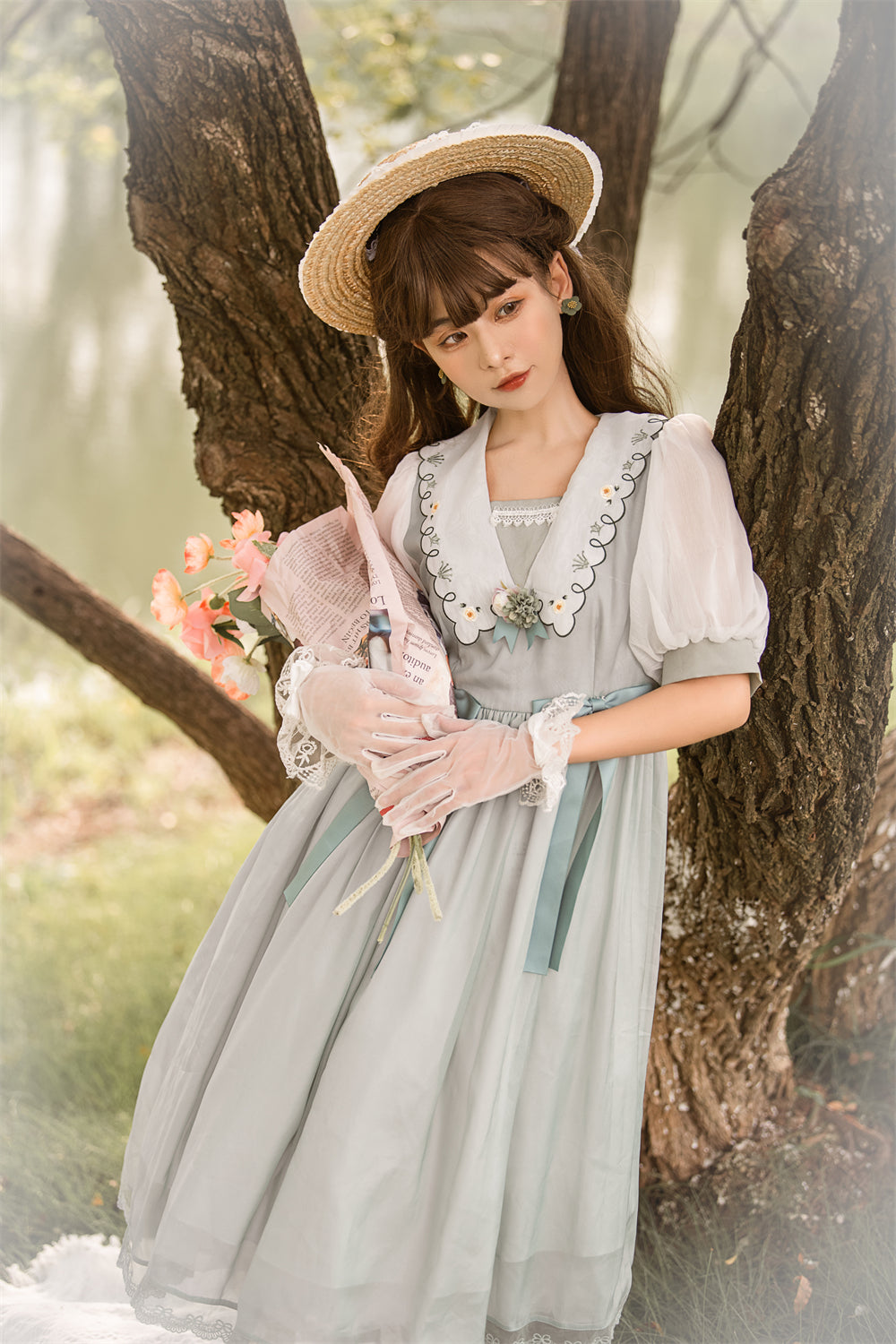 EESSILY~Afternoon Courtryard~Kawaii Lolita Summer Embroidery OP 8320:130910