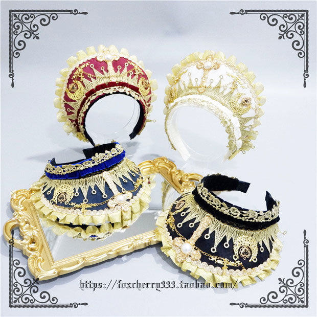 Fox Cherry~Gorgeous Lolita Palace Retro Golden Tudor Headdress 4504:10541