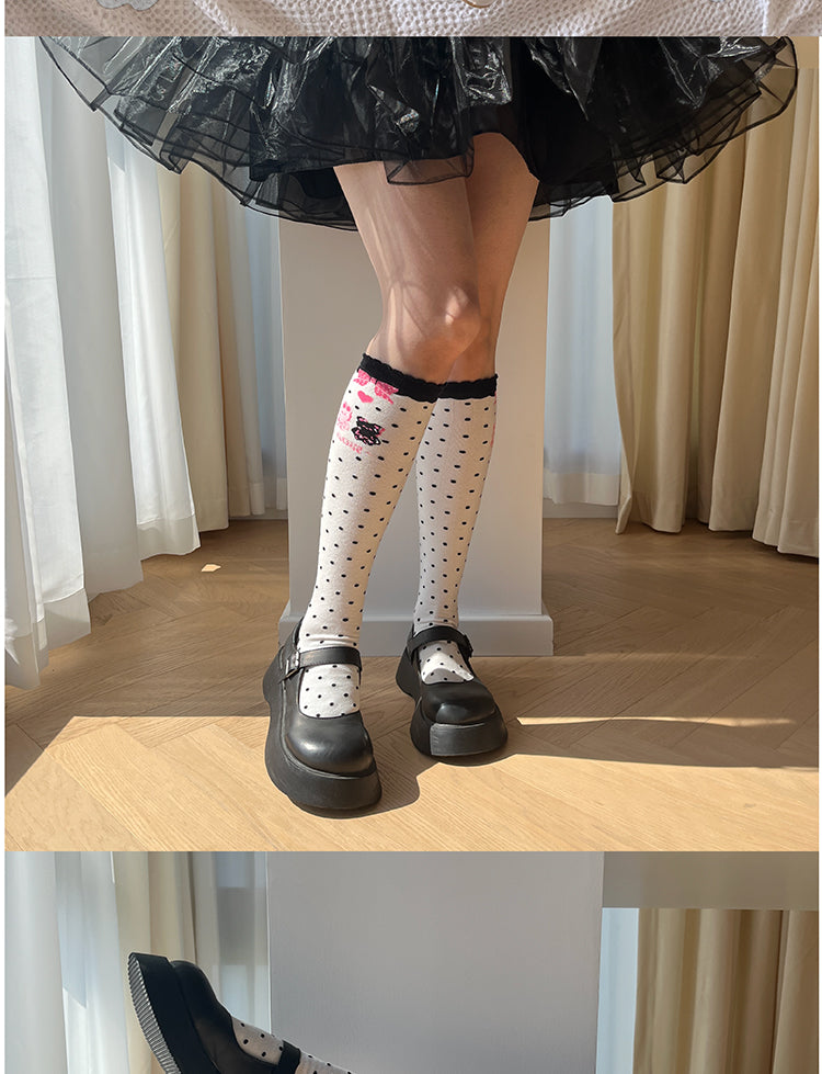 Roji roji~Bear Bunny Cotton Lolita Calf Socks   