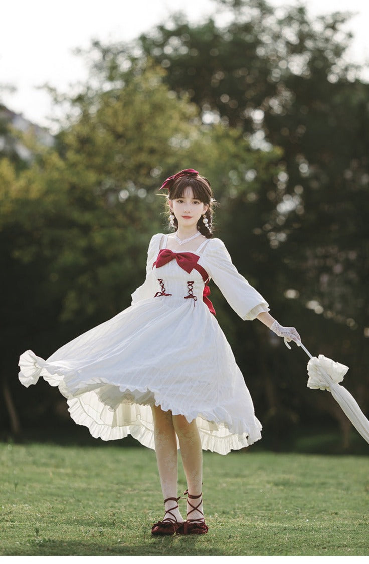 With PUJI - Romantic Dating - Halter Neckline Lolita OP Dress